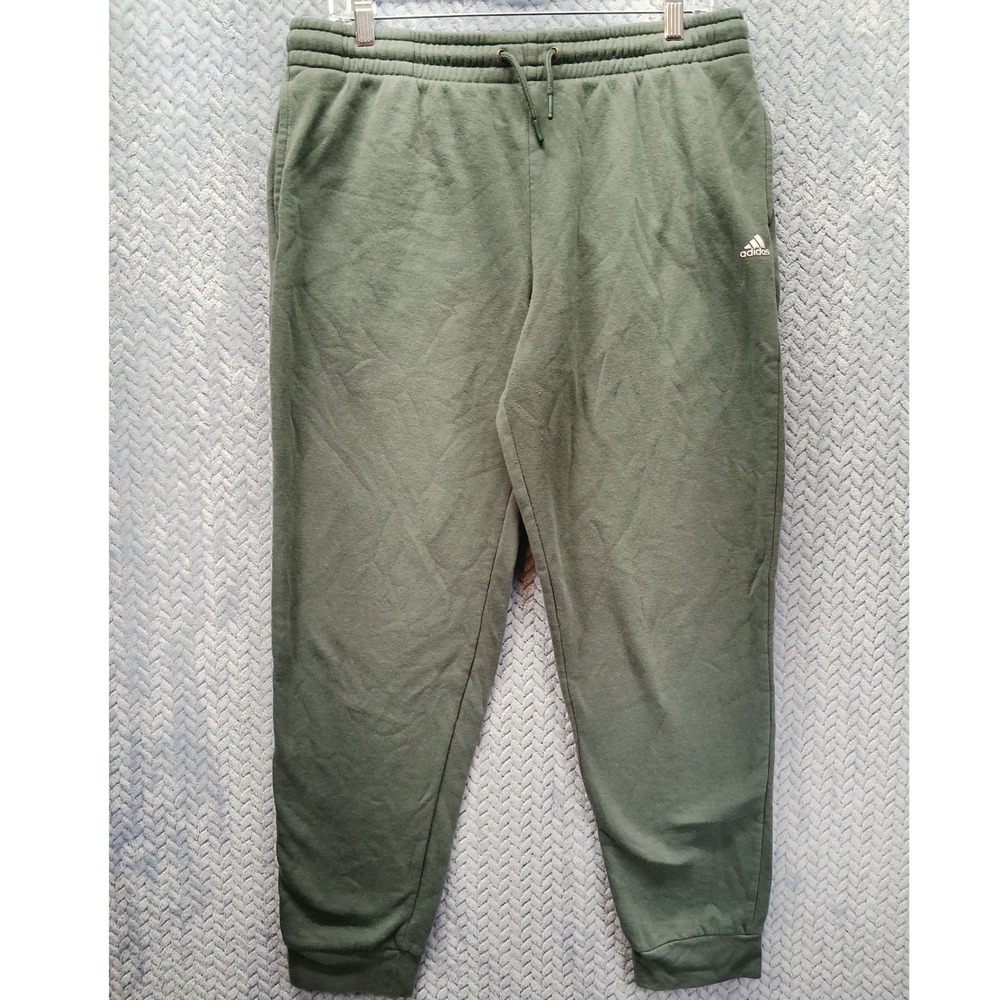 Adidas Golf Mens Large Olive Green Fleece Jogger Sweatpants Drawstring L